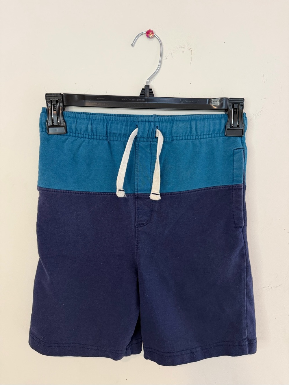 Tommy Bahama Teal and Navy Colorblock Drawstring Kids Shorts (7/8)